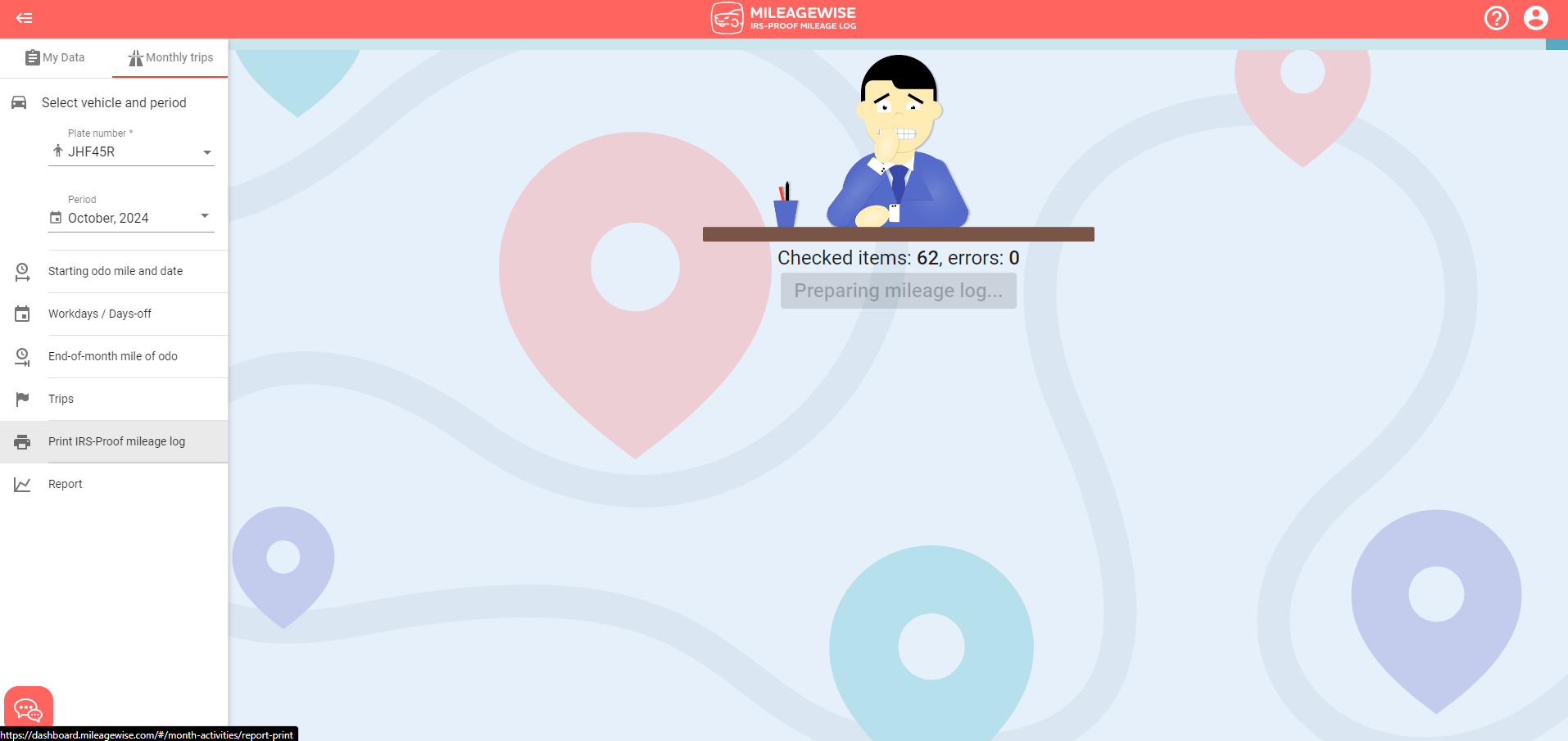 generate mileage log